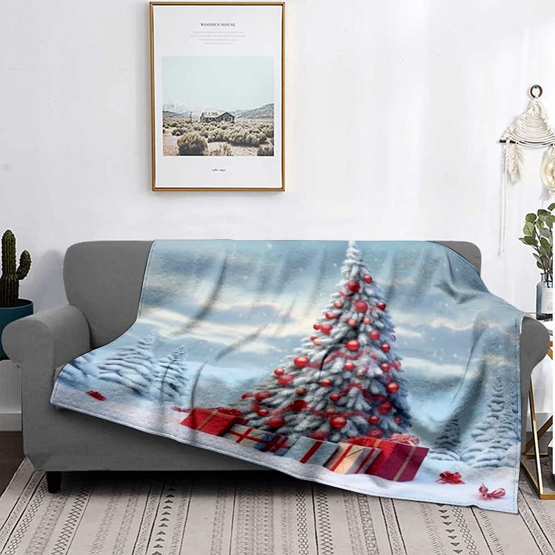 Home Decoration Plush Throw Sofa Blanket Bedspread Bed Fluffy Soft Blankets Decor Plaid Modern Halloween Merry Christmas Winter