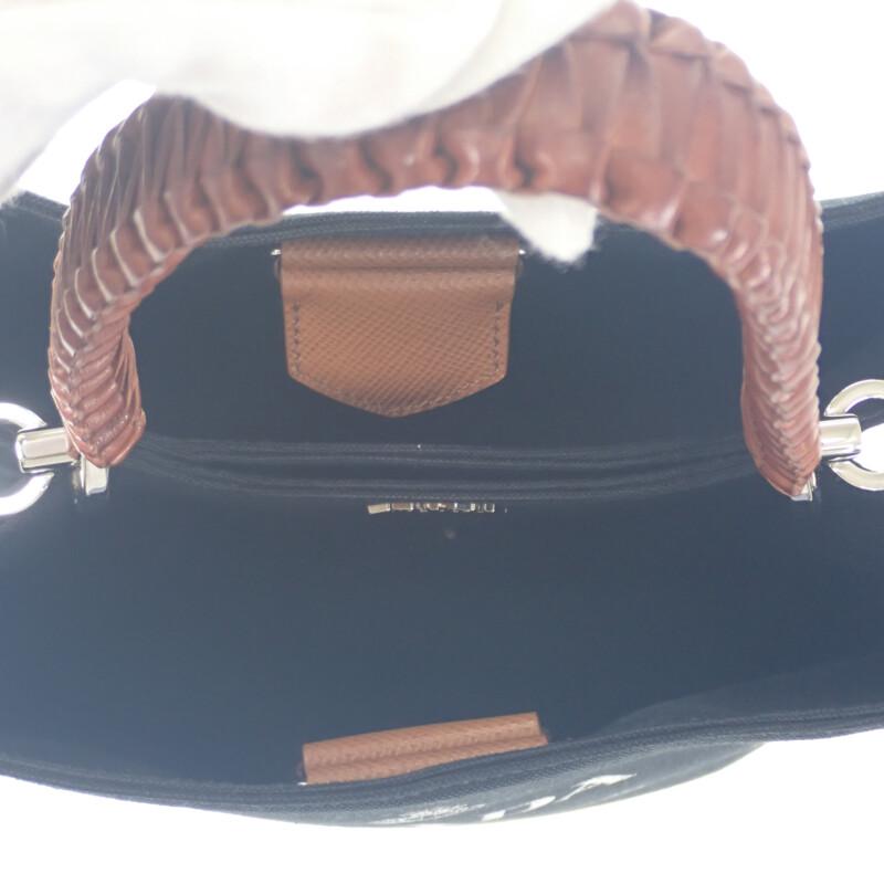 PRADA  1BA212_2DID_F0B7K_V_POO Handbag black/Brown canvas/leather Women