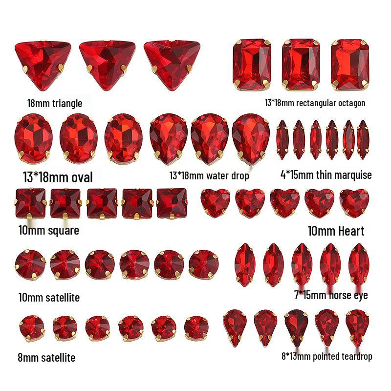 Ručně šité smíšené drápkové křišťálové skleněné kamínky pro svatební šaty a doplňky k náramkům