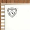 Printtoo Swirl Border Triangle Q Alphabet Monogram Initial Self Inking Rubber Stamp R-40 Office
