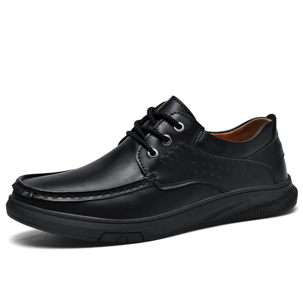 Pánské boty z pravé kůže, ležérní boty, business casual boty, pohodlná měkká podrážka, protiskluzové, odolné proti oleji, nazouvací boty pro volný čas a řízení
