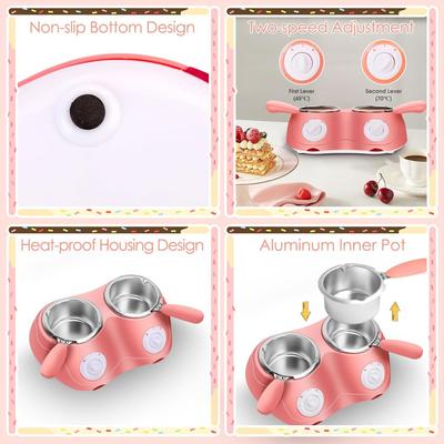 Chocolate Melting Pot Electric Chocolate Fondue Mini Candy Maker Double Melting Pot for Milk Chocolate Butter Candy Dessert Tool