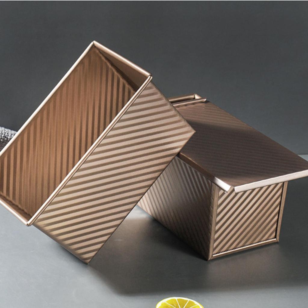 Carbon Steel Corrugated Bread Box With Lid Non-Stick Toast Mold Homemade Baking Mold For Loaf Sandwich Cake Dough