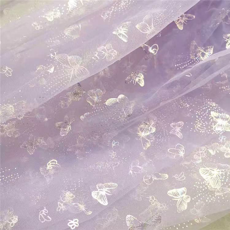 

siawadeky Кружевная ткань Бабочка Цветочная вышивка Бабочка Сетчатая ткань Тюль Ткань Милый цветочный узор Юбка Платье Кружевная ткань DIY Ручная работа Ремесло