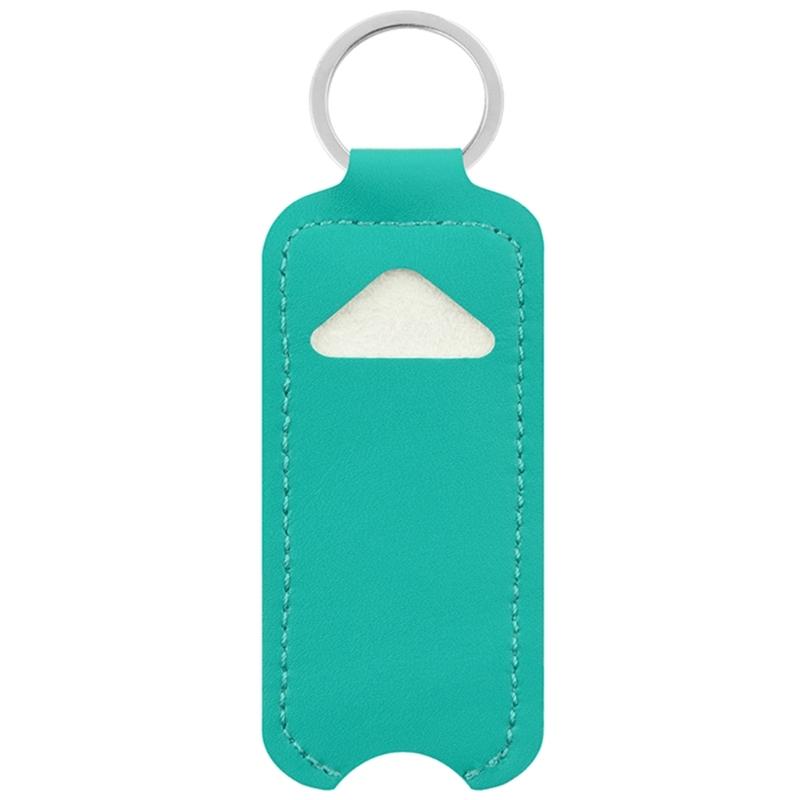 Lipstick Lip Gloss Bag Keychain Holder PU Leather Chapstick Pouch Keyring Portable Lip Balm Packaging Cover Key Chain
