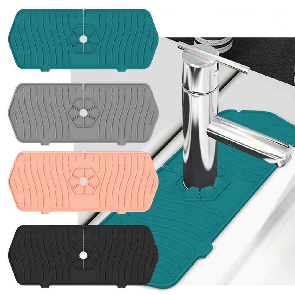 

Guard Dish Drying Pads Splash Catcher Faucet Absorbent Mat Silicone Drain Pad Faucet Wraparound