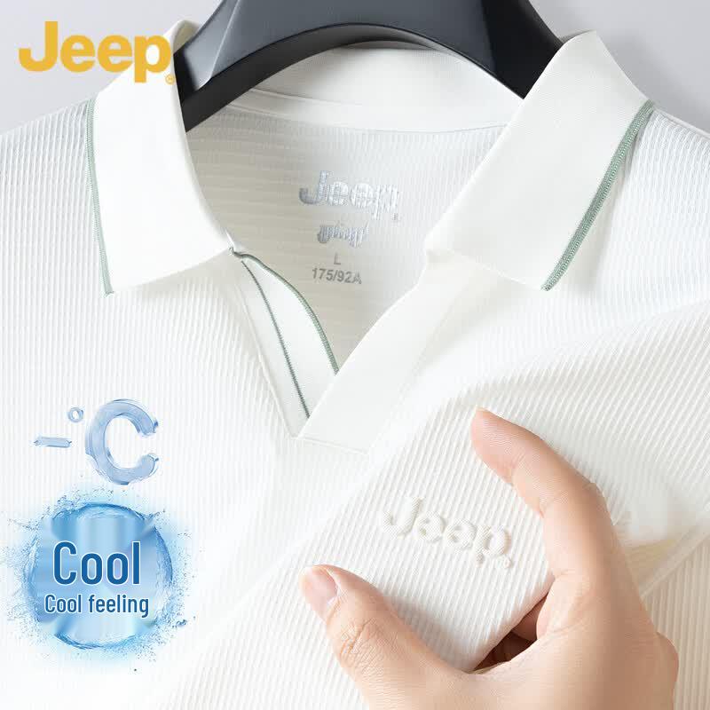 JEEP Men s Cooling Short Sleeve Seagull Collar Polo Shirt 2XL