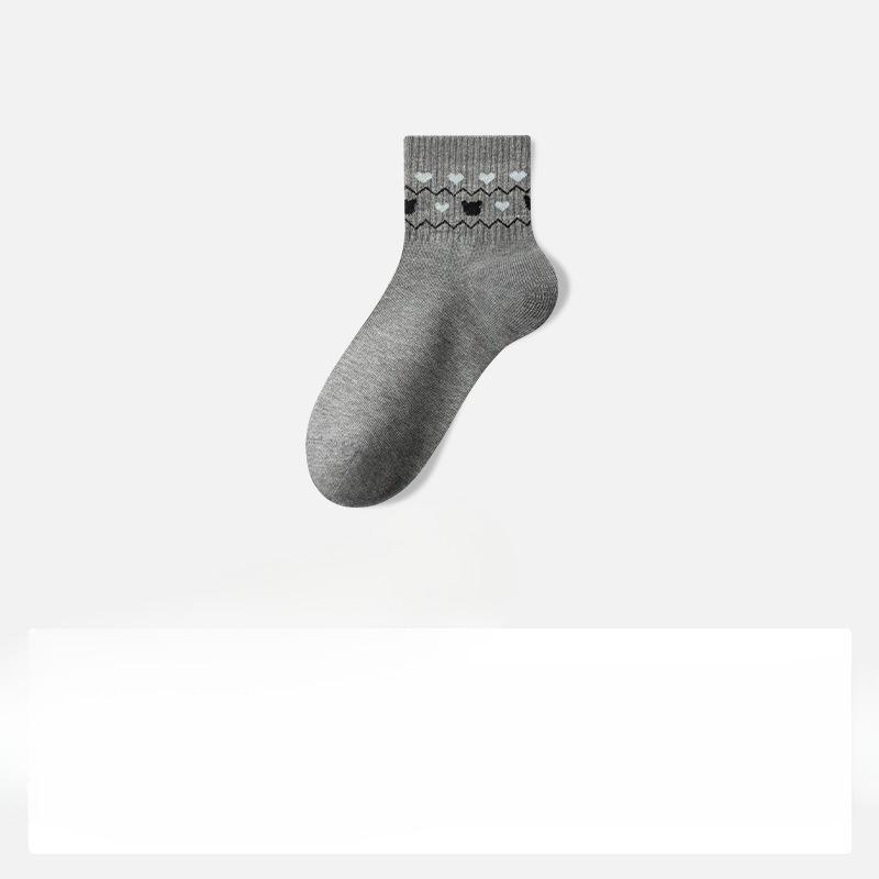 

Sock Cotton Short Socks Pure Cotton White Boat Socks Summer and Spring All-cotton Socks 1 pair темно-сірий колір