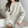 2026 Spring-Autumn Women's Chic Knit Sweater - Soft, Thick Korean-Style Base Layer Top