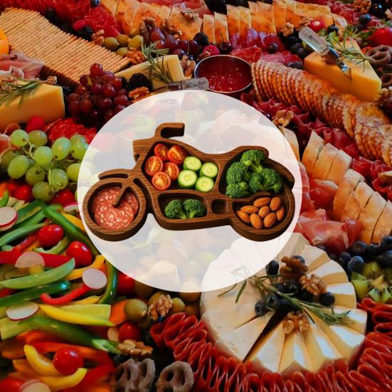 Wooden Serving Tray Vehicle Charcuterie Platter Cookie Display Tray for Cold Cuts Cheeses Fruits Nuts Fun Party Tray