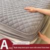 2025 Winter Milk Velvet Coral Fleece Quilted Bedspread & Fitted Sheet Set - Thick Mattress Protector, 3-Piece