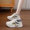 Dad, little white shoes, spring and autumn leather surface board shoes, thick soles increase height, casual sports women's shoes, versatile soft soles