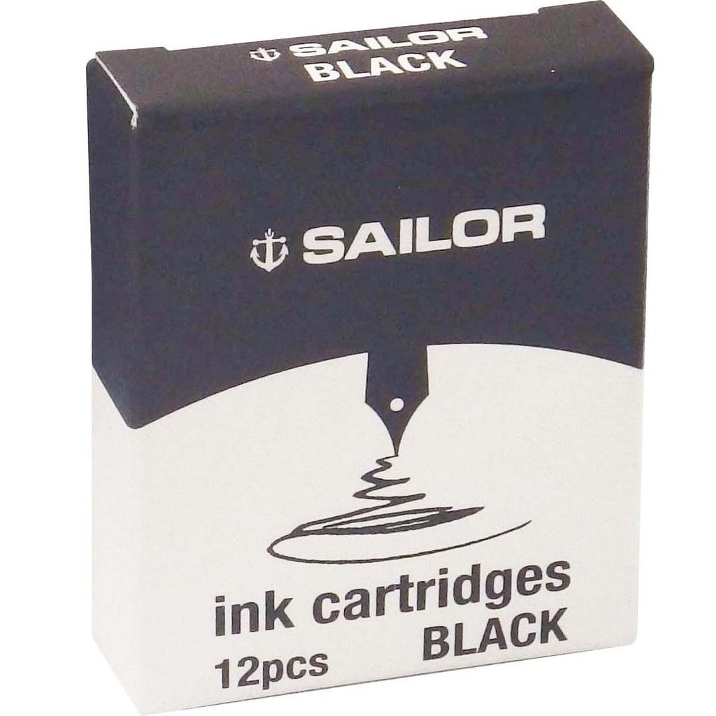 Sailor Fountain Pen Dye-Based Ink Cartridges, Black, 13-0404-120