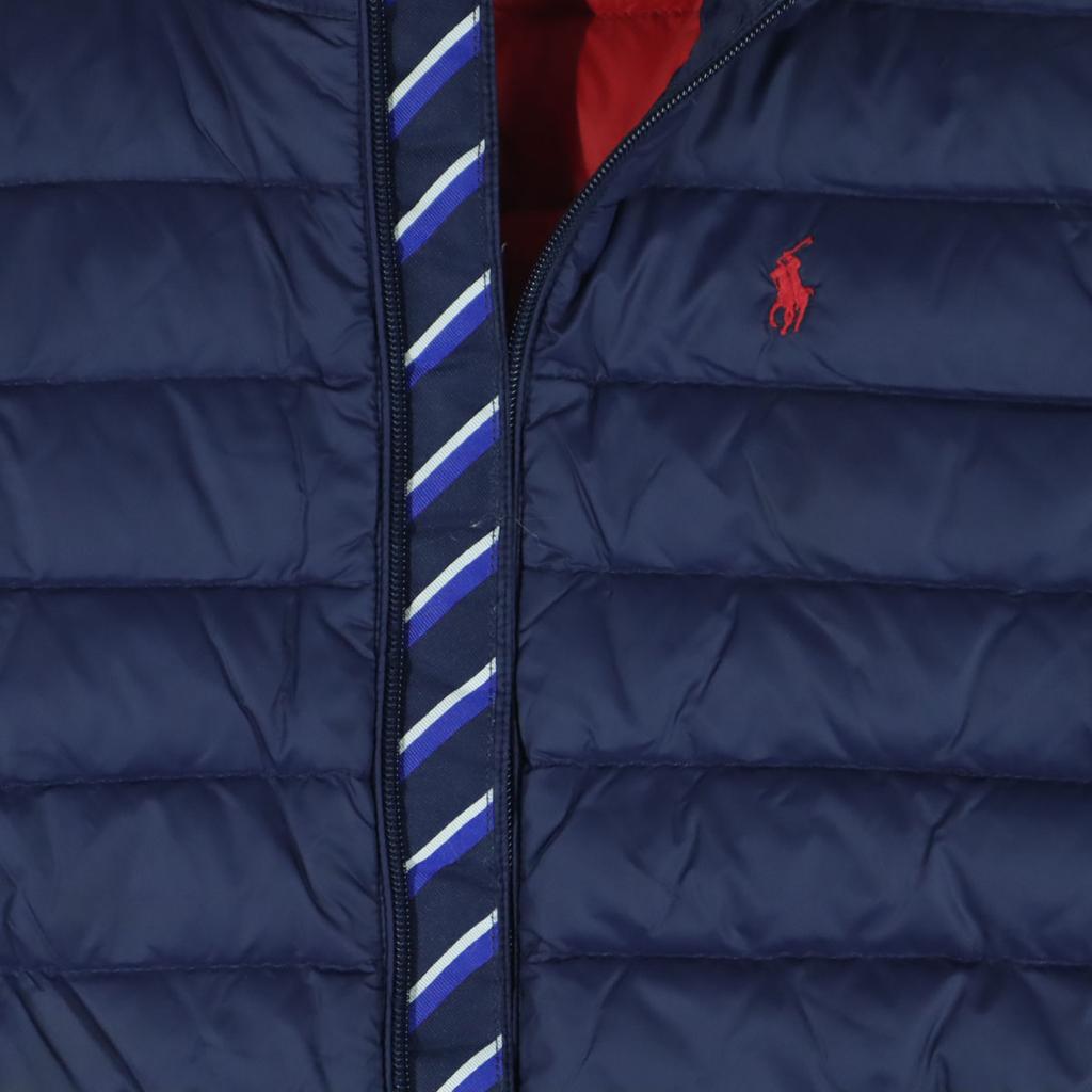 POLO RALPH LAUREN One-point logo two-tone color Long sleeve Down jacket Kid's Used