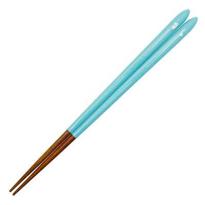 Lacquer Made In Fukui Drop Cherry Light Hyōzaemon Dishwasher-Safe Chopsticks, Finish, Obama, Prefecture, "Moon Blossom" Blue, 23.5cm, ST-116