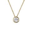 Shiny Colorful CZ Birthstone Necklace Round Stainless Steel Link Chain Necklace Boutique Birth Stone Zircon Necklace for Women