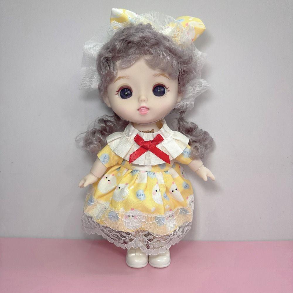 Diy Hair Girls' Doll with Clothes Full Body Girl Dress Up Toys Baby Doll 20cm Dress Doll Babies