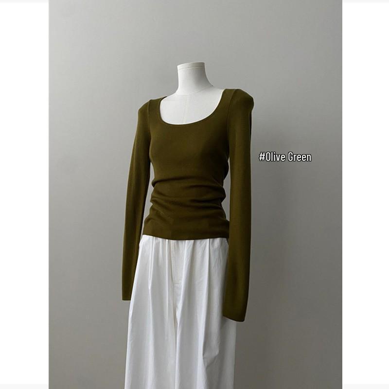 

Женский белый пуловер премиум-класса из мериносовой шерсти облегающего кроя с квадратным вырезом, идеально подходит для осени/зимы. One Size