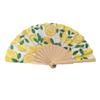 7Inch Lemon Cherries Pattern Wood Folding Hand Fan Portable for Dance Event and As Home Art Decoration Spanish Design
