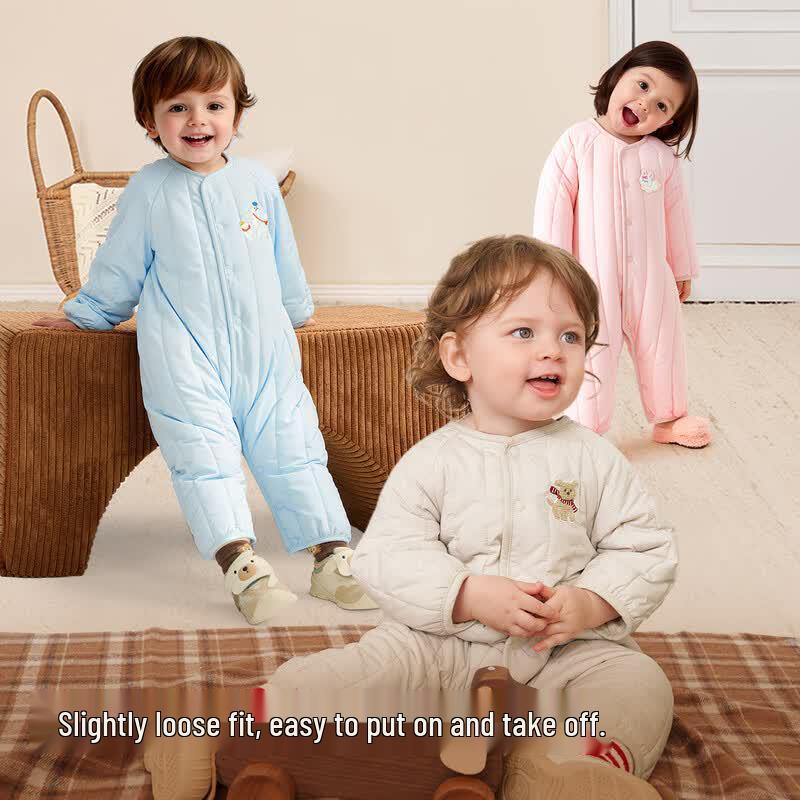 Balabala Baby Embroidered Long-Sleeve Romper