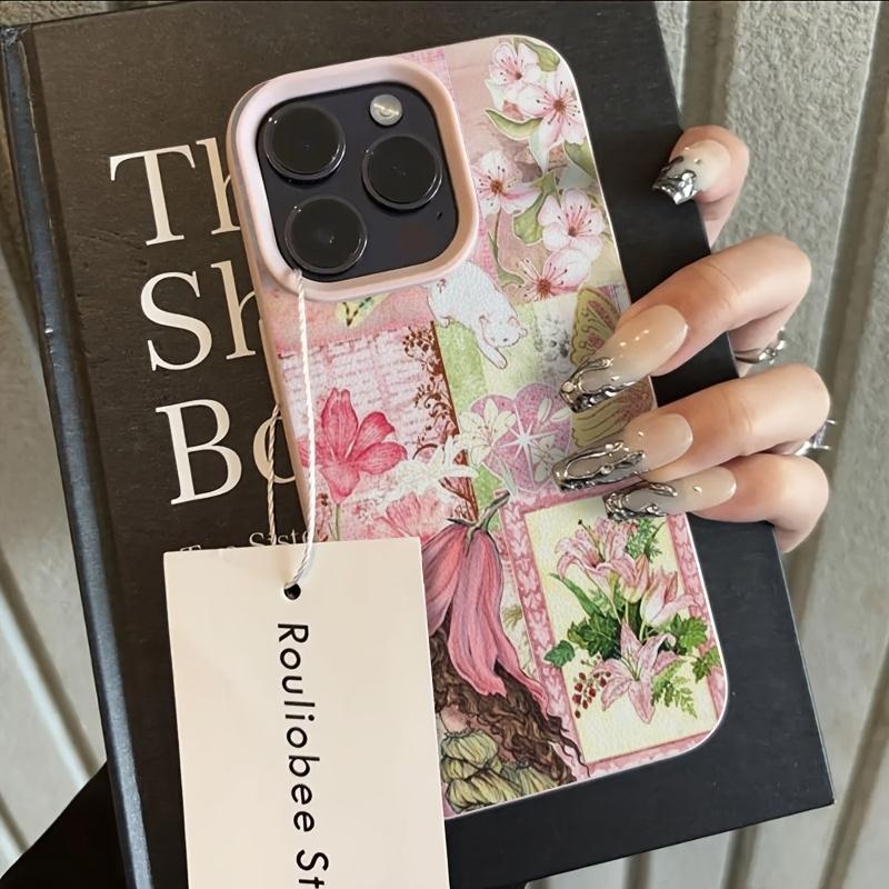 Retro Floral Girl Wallpaper Pattern Phone Case For iPhone 17 16 11 12 13 14 15 Pro Max XS XR X 8 7 Plus 17E Shockproof TPU Cover