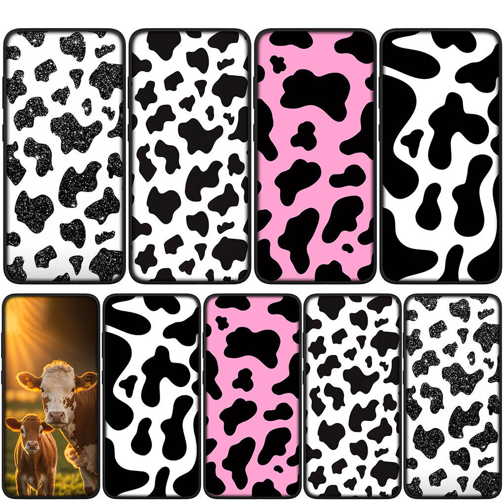 For Motorola Moto Edge 70 60 50 G54 G04 G24 G15 G86 Samsung Galaxy S25 iPhone 17 16 15 Xiaomi Redmi Note 14 13 Pro Max Phone Case Cow Print Cover
