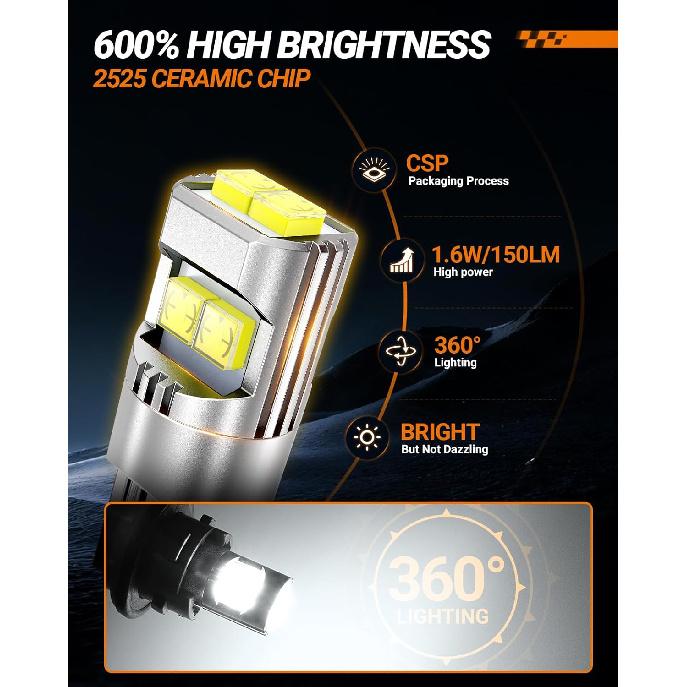 

SEALIGHT 194 LED Bulbs 6000K White for License Plate Car Interior Dome Map Door Courtesy Dash Lights 168 175 2825 W5W T10,Pack of 4