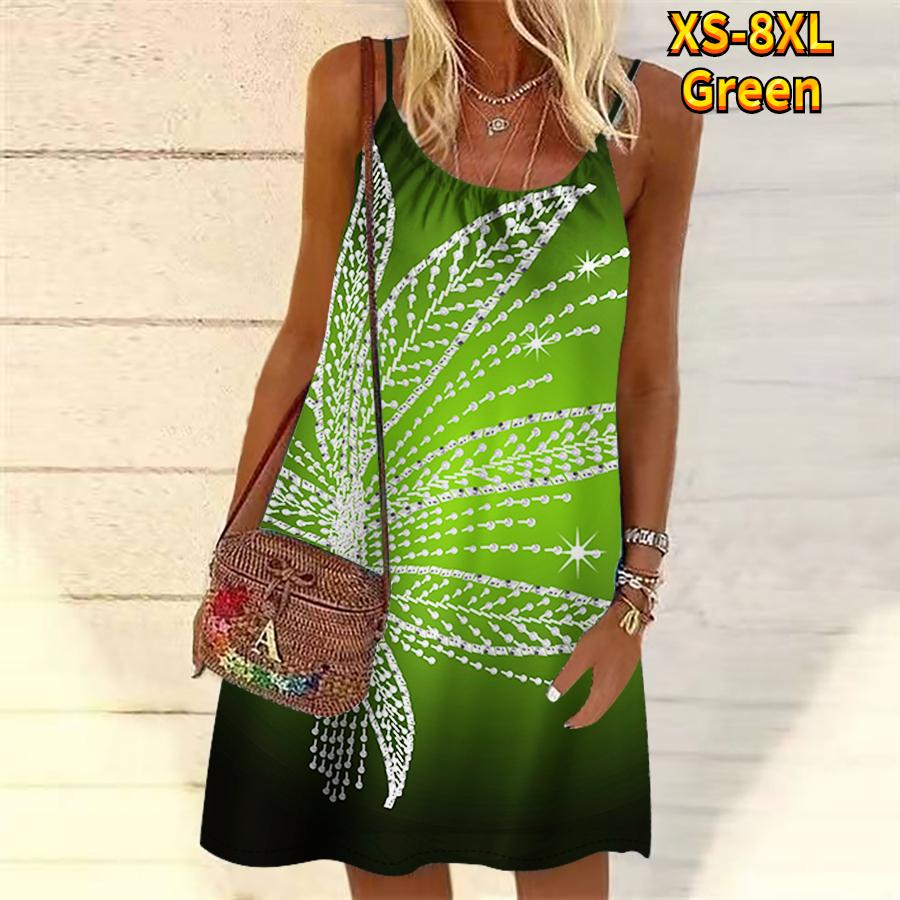 Женское мини-платье с ярким бриллиантом и большим цветочным принтом — фото 8