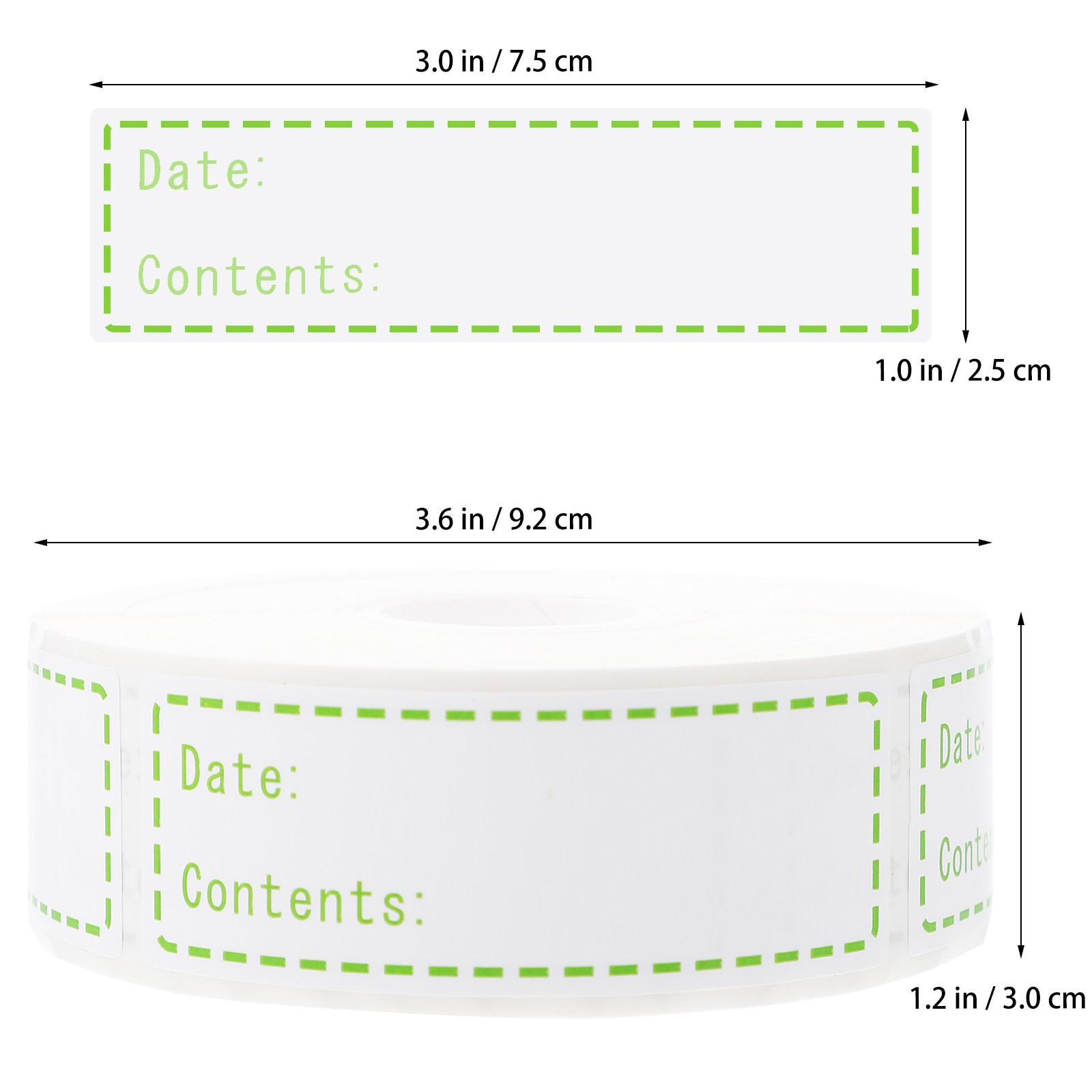 1 Roll Food Storage Labels Waterproof For Fridge Freezer Jars Kitchen Organization Sticker Rolls Content Date Marker зелёный