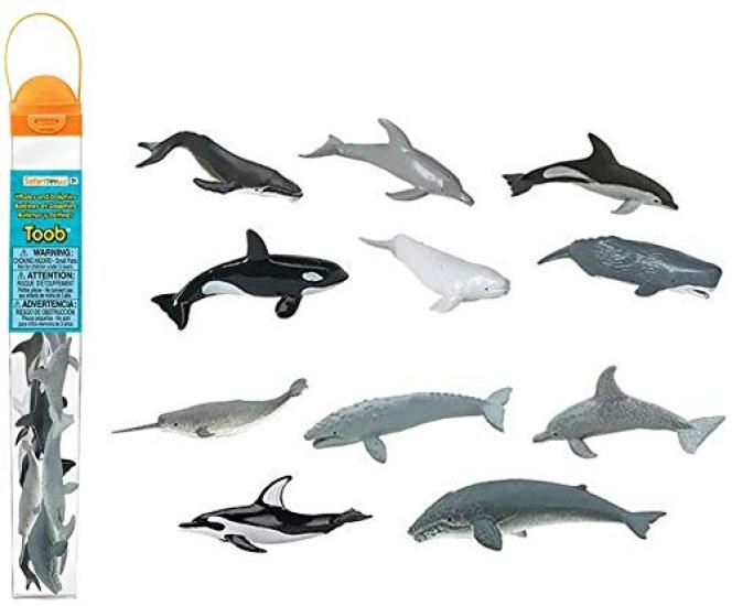 Safari Whale Dolphin Tube Mini Figures 694704 &