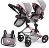 Bayer Design Twin Neo Doll Stroller Pink-Gray