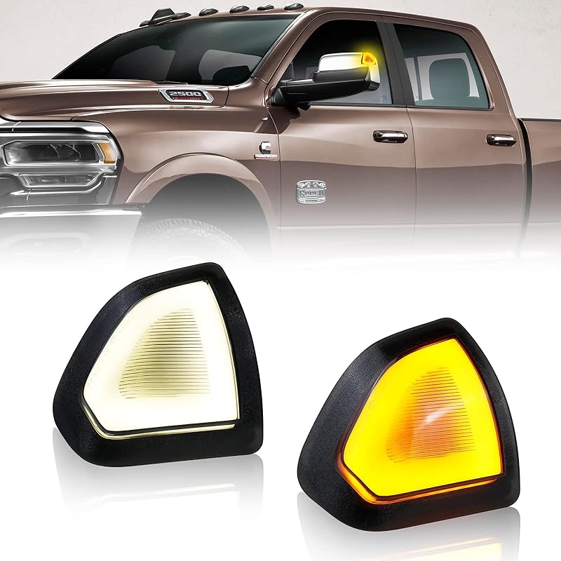 2PCS Dynamic Turn Signal Light Left and Right Sequential LED Side Mirror Lamps Smoke Cover Lens for 68302828AA 68302829AA Compatible with 2010-2018
