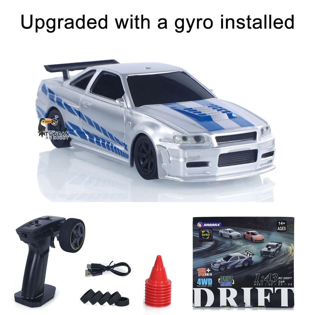 AAXV1 1/43 RC Racing Car Radio Controlled High Speed Drift Car Vehicle 4WD RTR Mini Car Toy 2.4G Battery Lights Gyroscope Gift