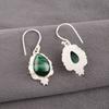 Malachite Gemstone 925 Fine Silver Jewelry Handmade Women Earrings 1.6" For Gift EE-163-28