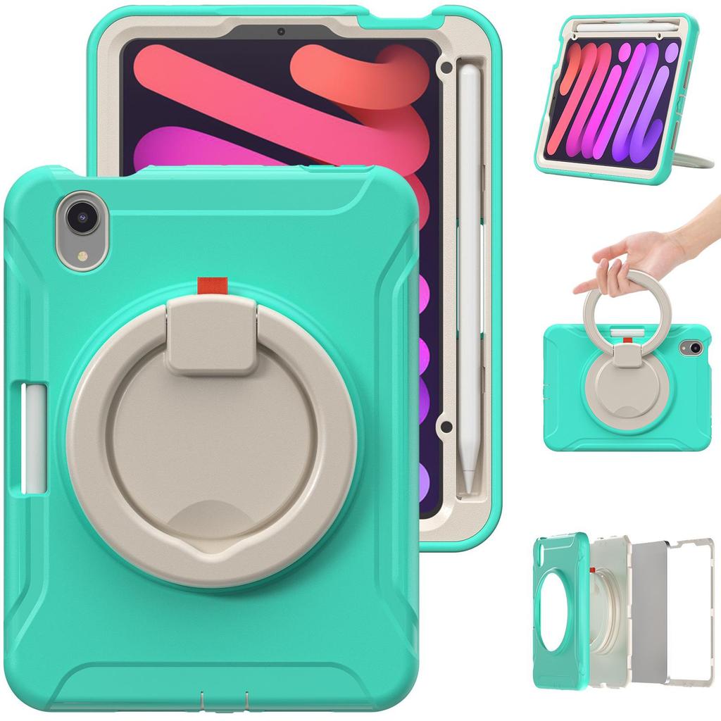 iPad Mini 6 Protective Case with Rotating Stand & Large Handle