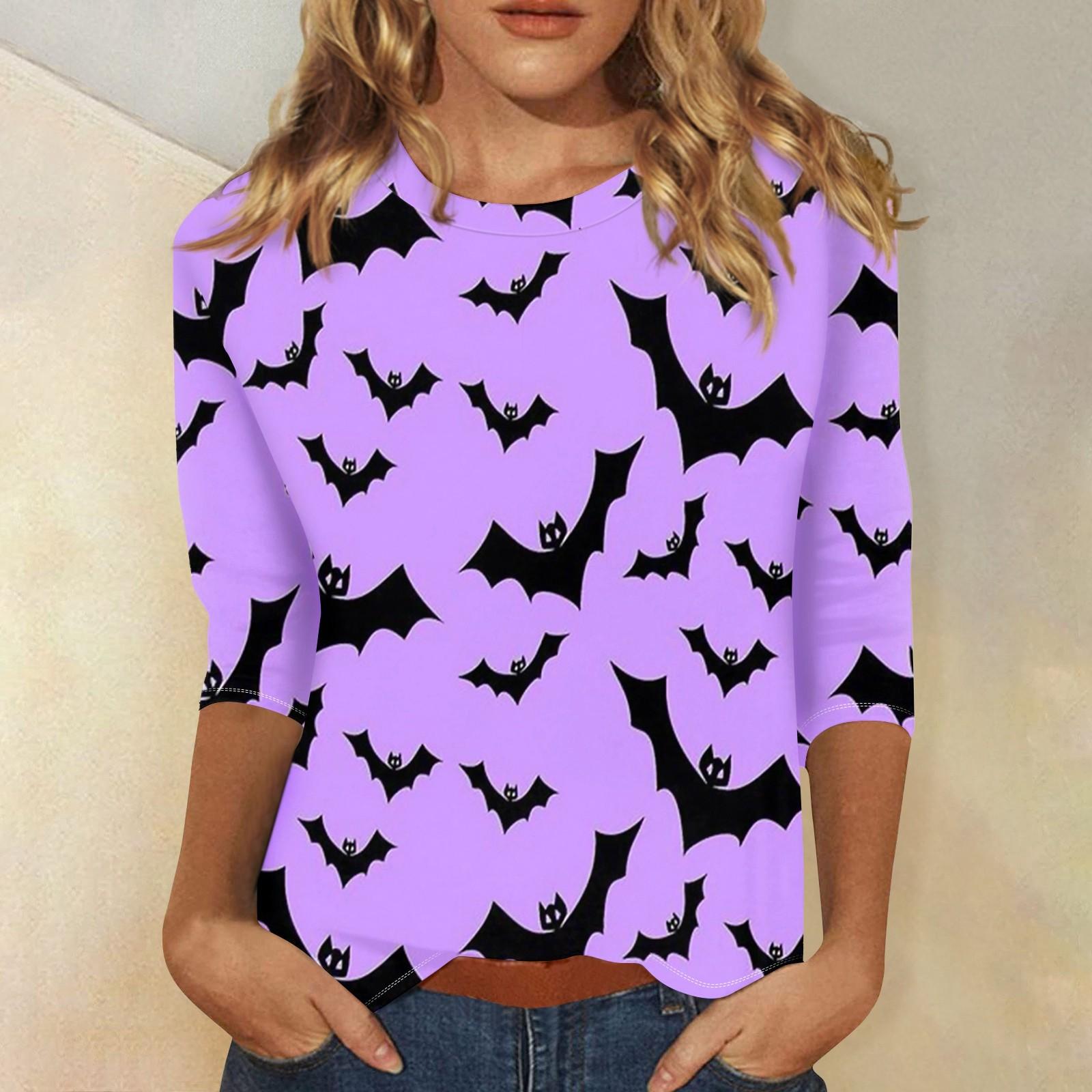 

Женские повседневные футболки с рукавом 3/4 и топы с круглым вырезом XXXL фиолетовый