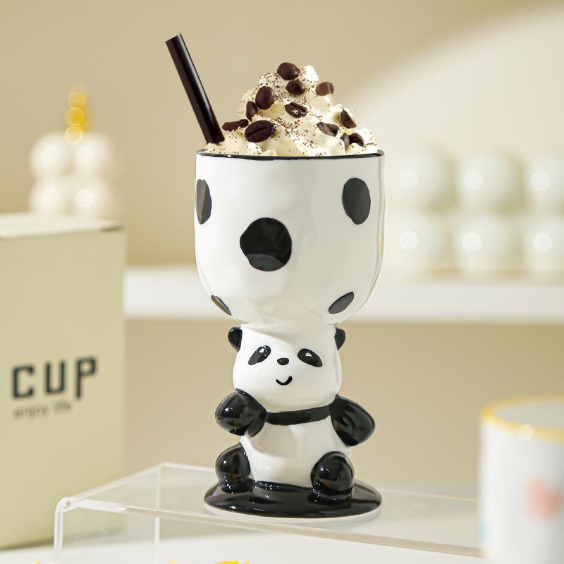 Cartoon Cute Birthday Gift Hand Painted Goblet Ice Cream Creative Drink Dessert Cupcake Ceramic Cup Aromatherapy Table