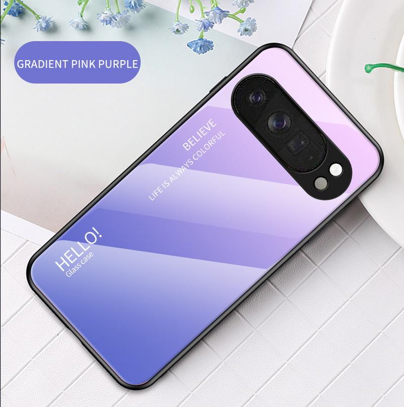 Gradient Tempered Glass Protect Case for Google Pixel10 Pro XL Pixel 10 Pro 10 9a 9 Pro 8A 8 Pro 7A 7 Pro 6A 6 Pro Glossy Cover
