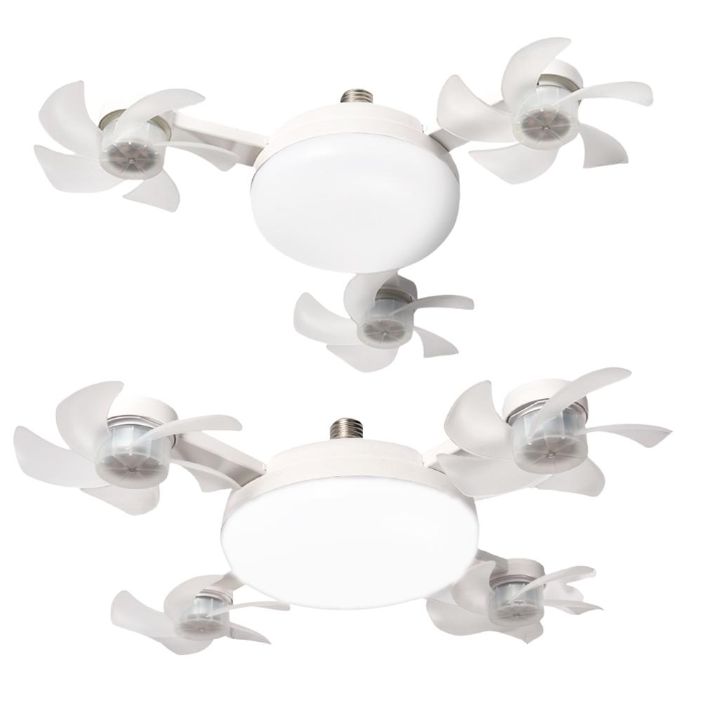 2 In 1 Hanging Fan with LED Lantern Remote Control Universal Dimming Drone Fan 3 Gears Silent Ceiling Drone Fan for Home Outdoor
