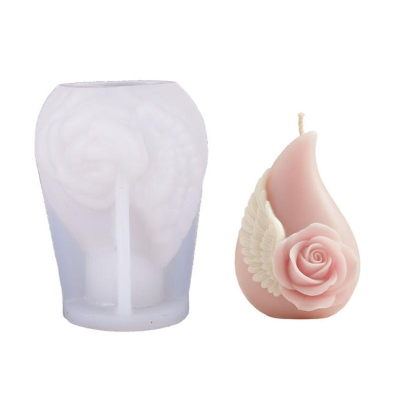 

Artistic Rose Wing Candle Making Mold Heat Resistant Silicone For Handmade Candle Soaps Creative Gift Multipurpose Use 1