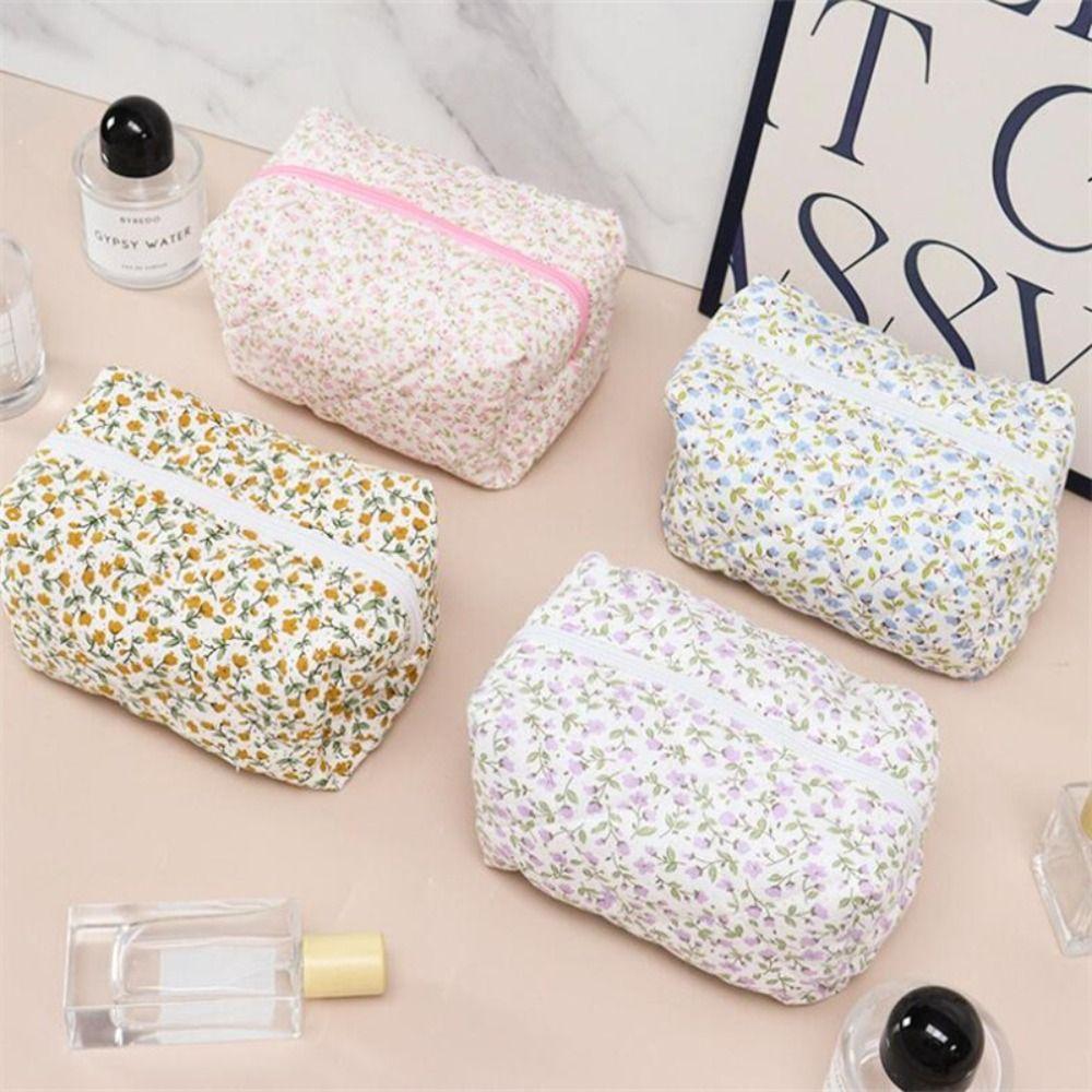 

Коробка для хранения косметики с цветочным принтом, органайзер для хранения большой емкости, выход на улицу