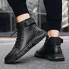 Men's Boots 2025 British Style Trend Waterproof Motorcycle Boots Comfort Platform Outdoor Work Shoes High-top ZIP Leather Shoes
