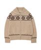 Siyajyu Sikn2163 Flower Jacquard Knit Zip-Up_Beige