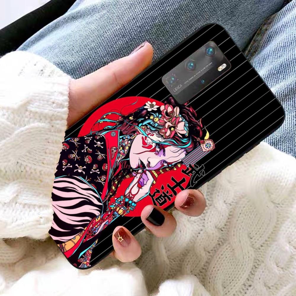 Japanese Wave Girl Dragon Phone Case For Huawei P 8 9 10 20 30 40 50 Pro Lite Psmart Honor 10 lite 70 Mate 20lite