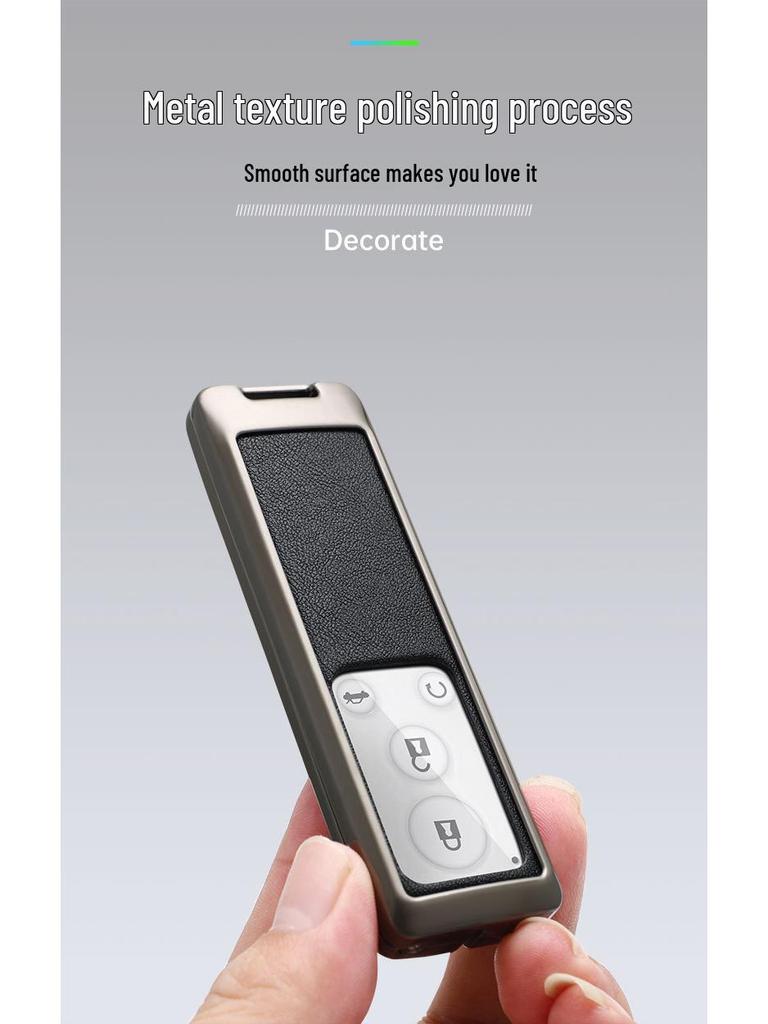 Compatible BYD G5 Car Key Case Cover (2016-2018 Models), High-End Suri Metal Shell.