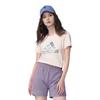Adidas Large Shiny Logo Short Sleeve T-Shirt Women Tops Pink GK8721