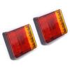 2Pcs LED Trailer Tail Light 12V 8 LED Amber Red Taillight Turn Signal Brake Running Tail Stop Light for Truck Camper RVs