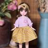 30cm BJD Toddler Princess Doll with Long Hair and Flower Accessory