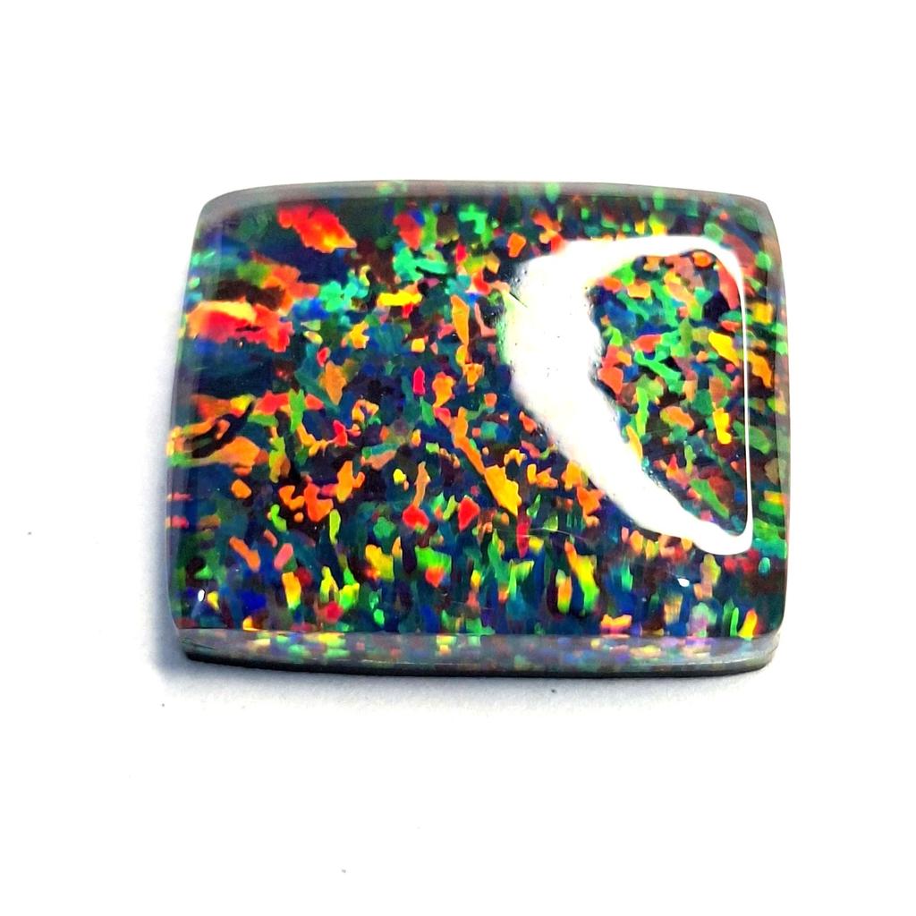 Certified Natural Black Fire Opal Cushion Cut 19-21 Ct Beautiful Loose Gemstone