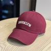 Four Seasons Cotton Wide Brim Letter Embroidery Cap Female Face Small Out of the Street Shade Baseball Cap Couple ins Versatile